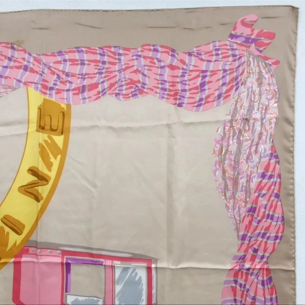 AUTH Celine Silk Scarf Pink - Picture 3 of 7